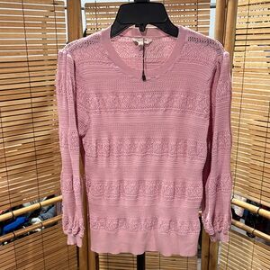 Eesome Textured Pink Women's Sweatshirt